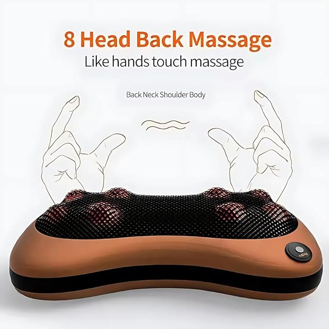 Shiatsu Back and Neck Massager with Heat โ Deep Tissue, Pain Relief Pillow for Neck, Shoulders, Legs, Feet โ Relaxing Electric Massager for Home, Car & Office Use