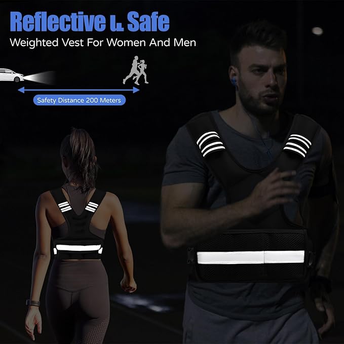 Weighted Vest Women Men - Adjustable Weighted Vest Woman with 6 Ironsand Weights, 4-10lb/11-20lb/21-32lb Vest for Walking, Running, Fitness, Strength Training, Workouts