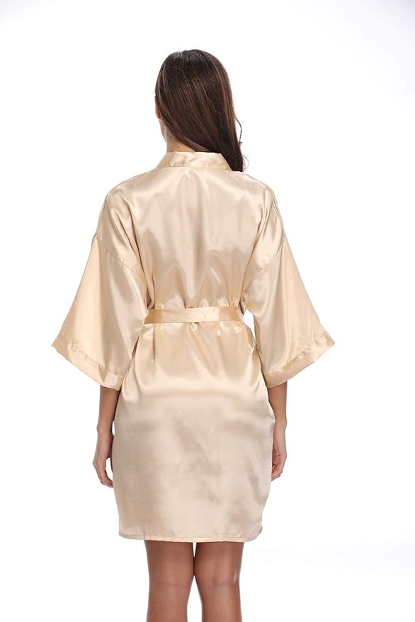 Women's Pure Short Silky Robes Bridesmaid Bride Party Satin Robes Sleepwear