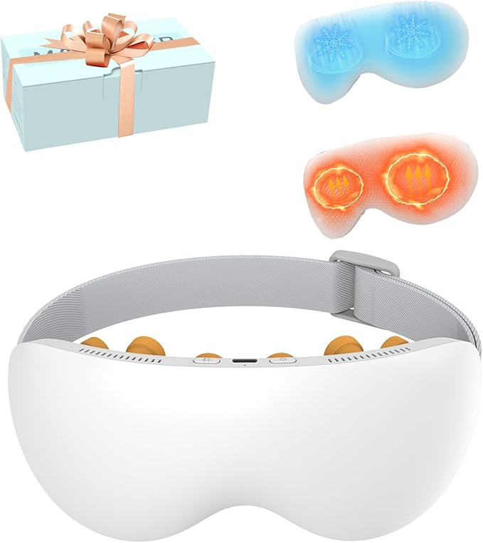 Eye Massager, Birthday Gift, Heating and Cooling Eye Massager, mom and dad Eye mask Massager, Reduce Stye, Relax, Relieve Stress