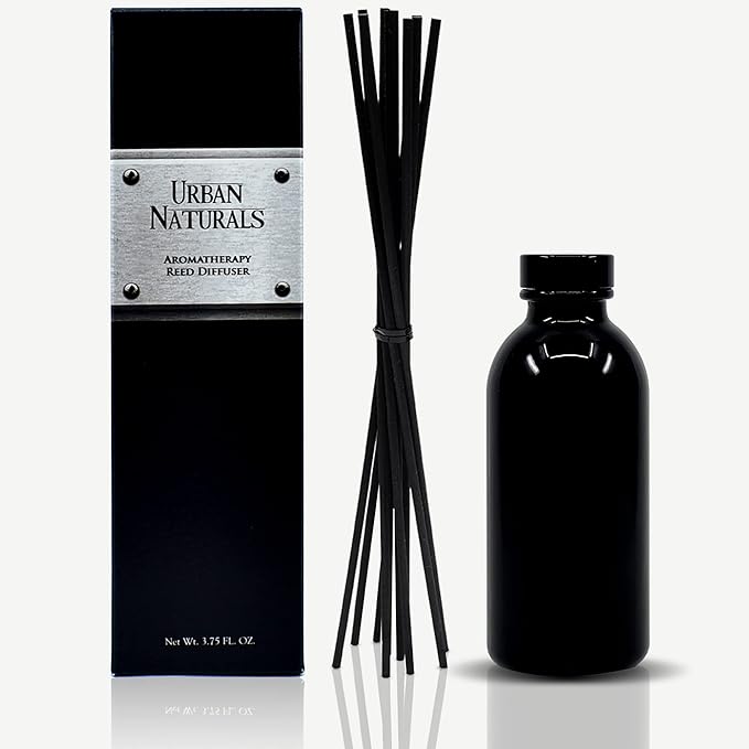 Urban Naturals Lavender Fields Oil Essential Oil Reed Diffuser Set with Real Lavender Stems! French Blossoms, Geranium & Clary Sage | #1 Gift Idea for Aromatherapy & Stress Relief | Vegan | USA Made