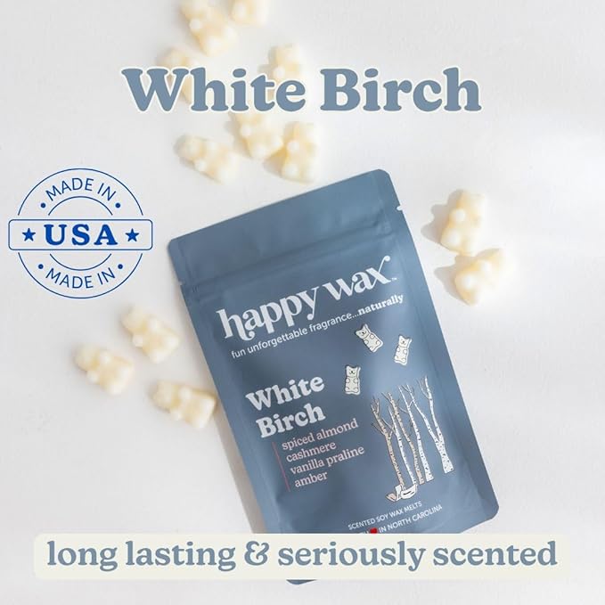 Happy Wax Winter Woods Mix Scented Soy Wax Melts- Includes: Pine Forest, Evergreen Trees and White Birch - 6 oz Mix