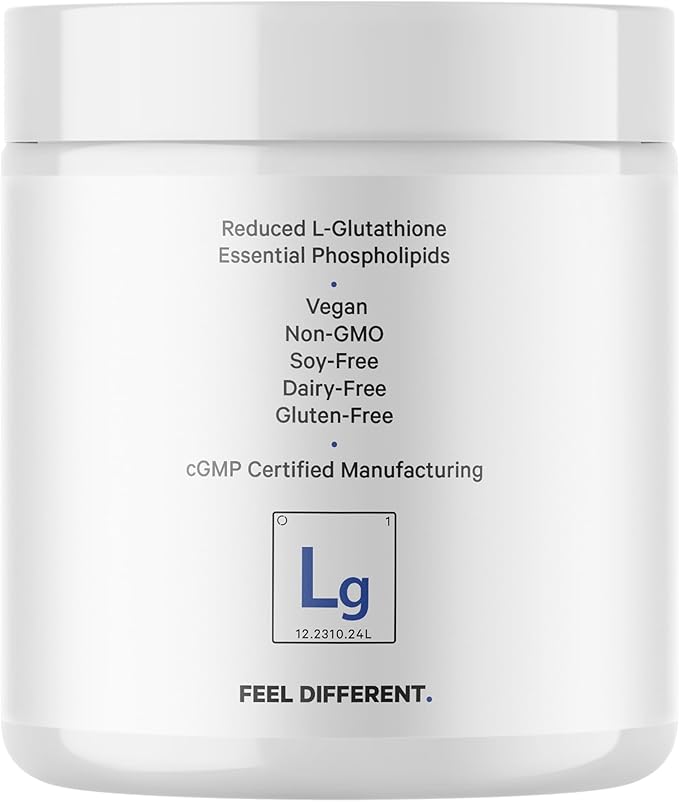 Codeage Liposomal Glutathione Powder - 1,000 mg Vegan Reduced L-Glutathione per Serving, Liposomal Delivery - 2-Month Supply - Unflavored - Phospholipid - Non-GMO Gluten-Free - 2.22 Oz