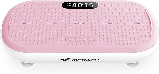 MERACH Vibration Plate Exercise Machine, Vibration Plate 440 Lbs Capacity, Bluetooth and Silicone Pedal, Stimulate Deep Fat, Vibration Plate for Lymphatic Drainage, Vibrating for Weight Loss