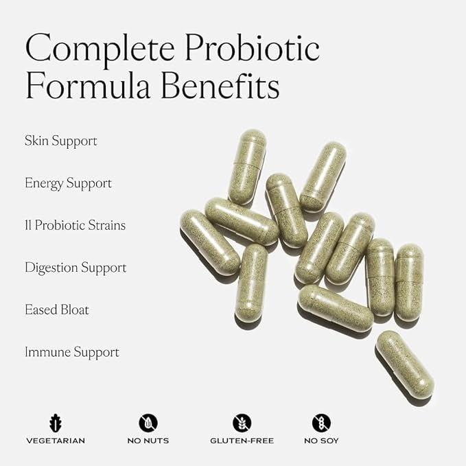 Sakara Complete Probiotic - Prebiotics and Probiotics for Women Digestive Health Supplements, Supports Bloating, Immune System & Skin Radiance, Gut Health for Women with 3 Billion CFU's - 180 Capsules