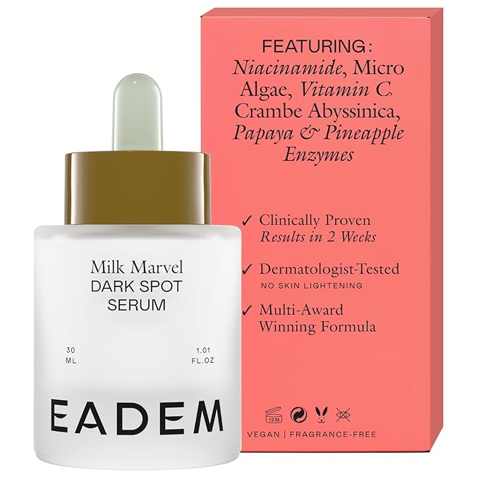 Milk Marvel Dark Spot Serum, Vitamin C Face Serum Infused with Niacinamide, Dark Spot Remover for Face and Body, Natural Dark Spot Corrector for Skin Care, 1 oz
