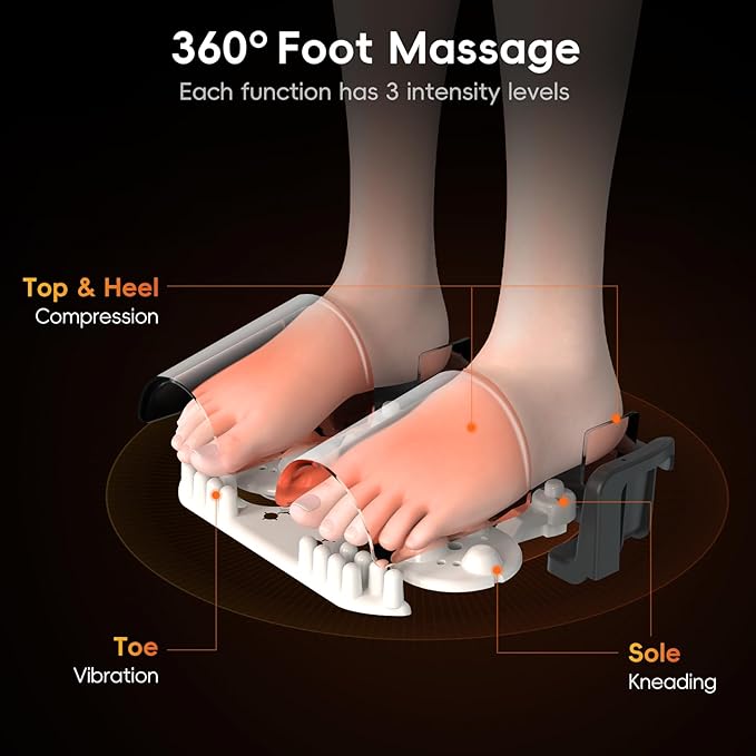 Howdy Foot Massager with Heat and Remote for Plantar Fasciitis, 2025 Heated Shiatsu Feet Massager for Neuropathy, Christmas Gift for Him Her Mom Dad, Wireless Control