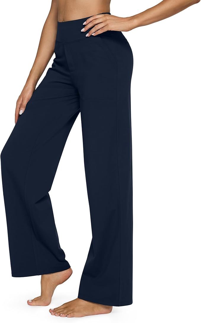 G4Free Yoga Pants Women Wide Leg Pants with Pockets High Waist Stretch Dress Casual Sweatpants Petite/Regular/Tall