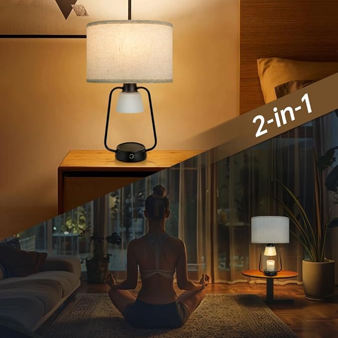 2 Pack Candle Warmer Lamp with Timer Dimmable Table Lamp for New Home Decor,Birthday Gifts Wax Warmer Lamp for Jar Candles with 6 Bulbs