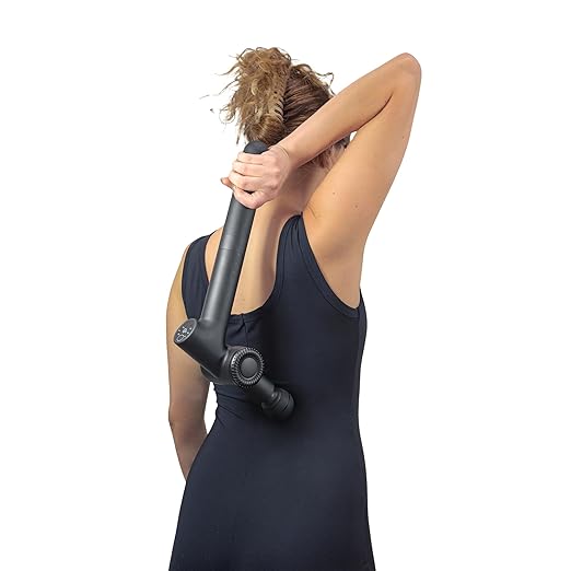 R2pro Massage Gun with Heated Head, 6X Heads, Extension Handle, Articulating Arm - Powerful High Intensity Deep Tissue Massager for Back, Neck, Legs, Whole Body, Muscle Recovery, Rechargeable