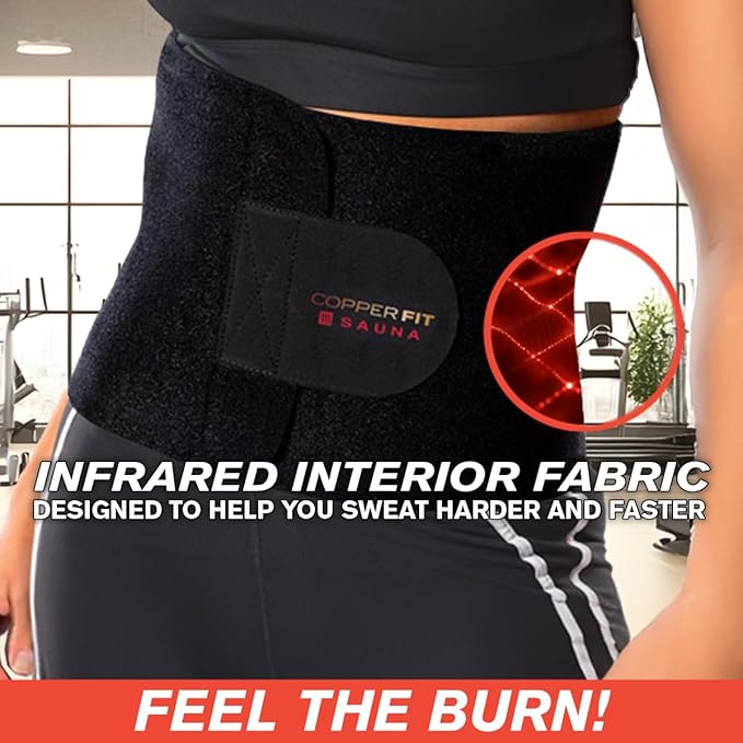 Copper Fit Infrared Sauna Belt Waist Trainer for Men & Women – Increases Sweat, Supports Core & Adjustable Compression
