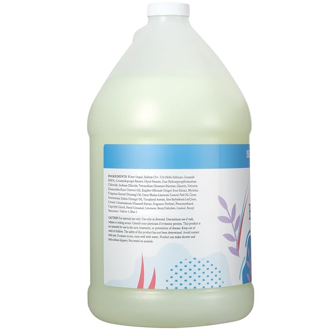 Ginger Lily Farms Botanicals Nourishing Body Wash, Island Tranquility, 100% Vegan & Cruelty-Free, Green Tea & Lemongrass Scent, 1 Gallon Refill (128 fl. oz.)
