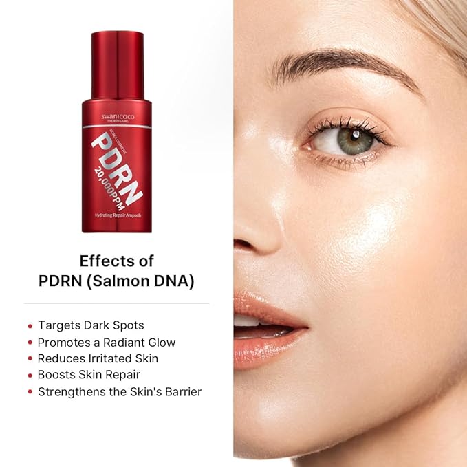 Swanicoco PDRN Hydrating Repair Ampoule Serum Powerful Anti Aging Face and Neck for Skin Turnover Skin Regeneration Wound Healing Korean Skincare 30ml 1Fl Oz