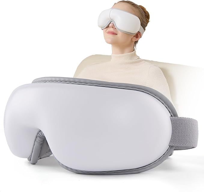 Eye Massager with Light-Blocking Design, 2025 Upgraded Eye Massager with Heat, 5 Modes & 180° Folding Design, Sleep Gift for Office, Travel, Home Use, Portable & Giftable