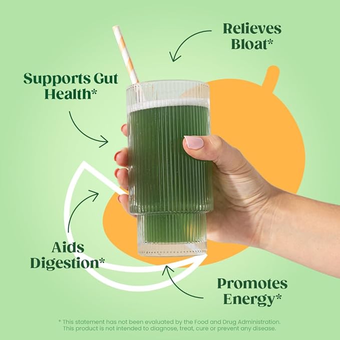 Bloom Nutrition Superfood Greens Powder, Digestive Enzymes with Probiotics and Prebiotics, Gut Health, Bloating Relief for Women, Chlorella, Green Juice Mix with Beet Root Powder, 25 SVG, Mango