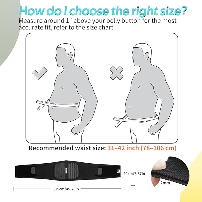 Waist Trimmer for Women Upgraded Men Waist Trainer Lower Belly Fat Sweat Belt Stomach Wrap with 10PCS Support Frame System for Workout Fitness Back Support, Black