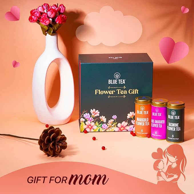 BLUE TEA - Assortment Tea Gift Set - 9 Flavors (5x9 = 45 Plant Based Tea Bags) | Herbal Tea - Caffeine Free - Non-Bitter - Gluten Free - Vegan | Variety Pack | Gifts for Him and Her