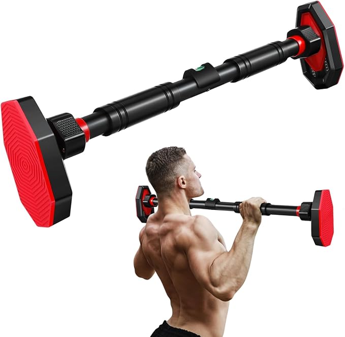 Ciieeo Pull Up Bar Pull Up Bar without Screw Adjustable Width Body Fitness Pullup Bars for Home Fitness Portable Gym Equipment, Non-slip Design, Black, 39. 37 Inch