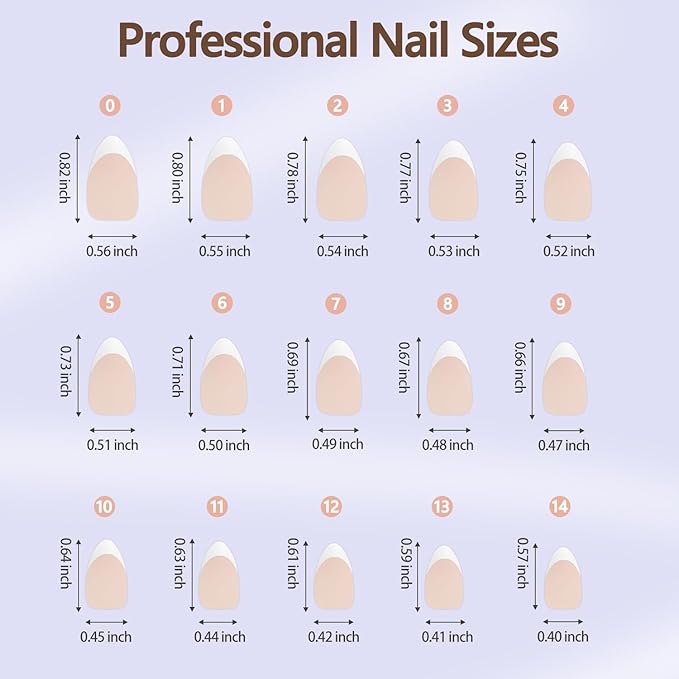 Misssix XBASICTIPS French Tip Press On Nails, 150Pcs French Gel Nail Tips Short Almond, Soft Gel Pre-shaped No Need to File 3 in 1 Nail Tips, Fake Nails for Nail Art DIY Extension Designs 15 Sizes