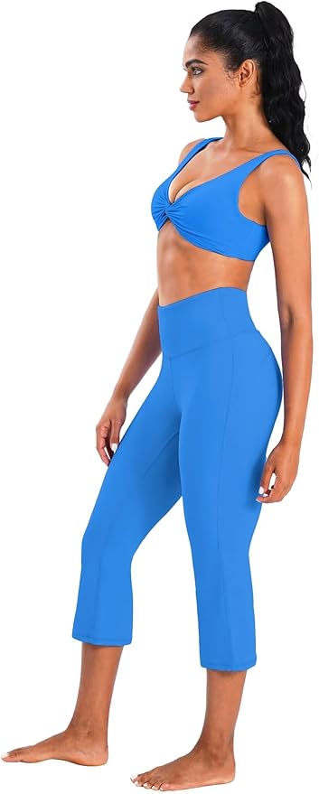 Sunzel High Waist Mini Flared Leggings for Women, Tummy Control Casual Flare Yoga Pants for Yoga Workout Gym