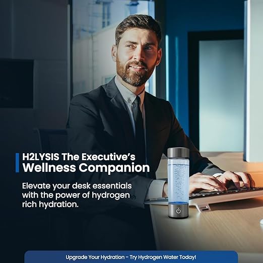 2025 New Glass Hydrogen Water Bottle Generator, 14oz/420ml with 2200ppb in 3 min SPE/PEM Technology, Portable Hโ Maker Water ionizer Machine for Home, Office & Travel, Rechargeable
