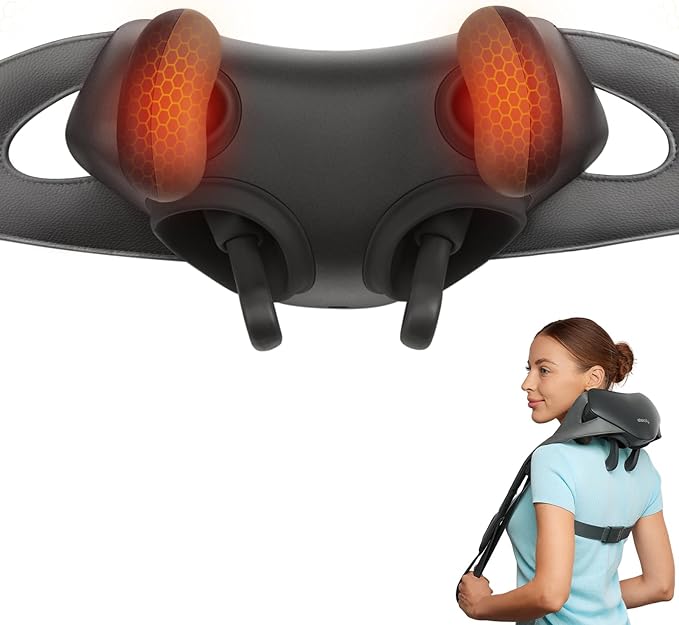 Etekcity Cordless Neck Massager for Pain Relief Deep Tissue, Shiatsu Shoulder Massager with Heat, Massage Tools for Back, Trapezius, Lymphatic Drainage, Relaxation Gift for Him & Her, Women, Men,Cadeo