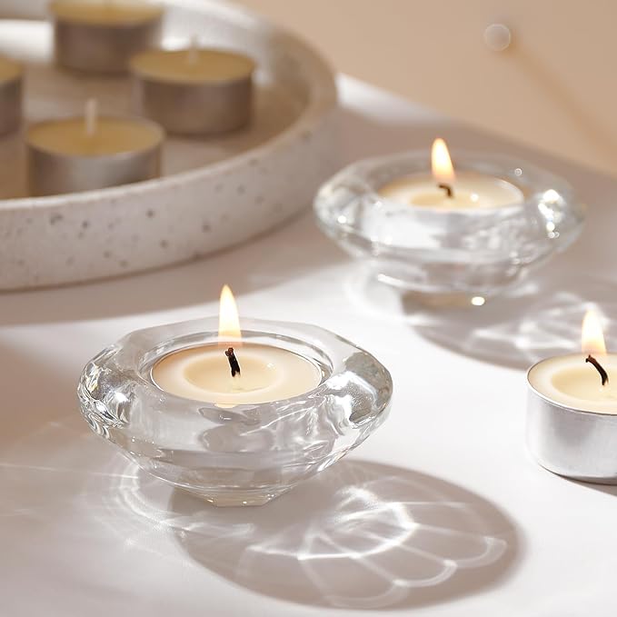 100-Pack Pure Beeswax Tealight Candles in Aluminum Cups - 4-5 Hour Burn Time, Lead-Free Cotton Wick, Natural Unscented Candles,White