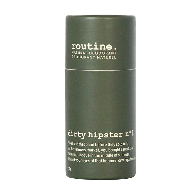 Routine Natural Deodorant Dirty Hipster No. 1 Deo Stick | 1.7 Fluid Oz. Natural Deodorant Aluminum Free Natural Deodorant For Women & Men | (Stick Formula)
