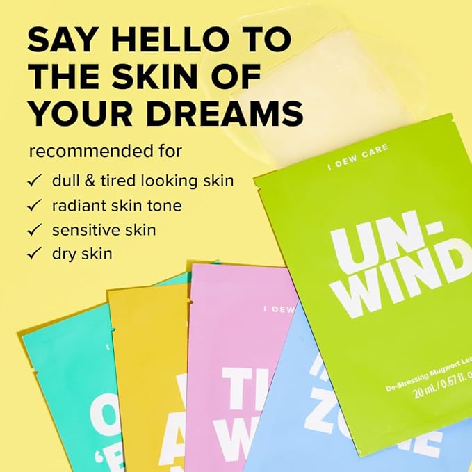 I DEW CARE Collagen Face Mask Variety Pack - 5 Days Facial Masks Skincare Korean | Hydrating Collagen Face Mask, Moisturizing Skin Care, Korean Sheet Masks for Women, Facial Skincare Pack, 5EA