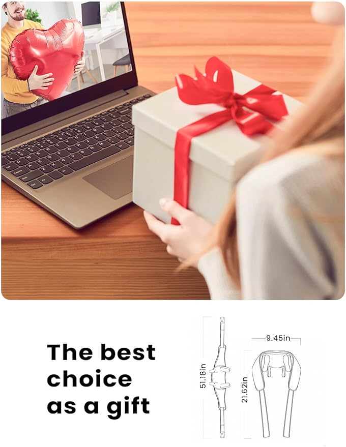 Cordless Neck and Back Massager with Heat, Upgarded Adjustable Width Electric Deep Tissue 4D Kneading Massage, Shiatsu Shoulder Massage Pillow for Body Muscle Pain Relief, Gifts for Mom Dad