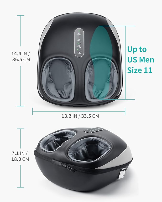 Nekteck Foot Massager Machine with Heat, Deep Kneading Shiatsu Foot Massager with Air Compression, Soothe Muscles, Multiple Massage Modes & Adjustable Intensity Christmas Gifts for Her & Him