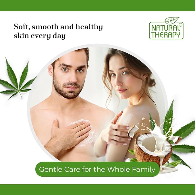Natural Therapy Body Lotion for Women and Men with Hemp & Coconut Oils – Moisture Skin Care - Maximum Hydration Nourishing Body Moisturizer with Dead Sea Minerals – All Skin Types (16.9 fl. oz)