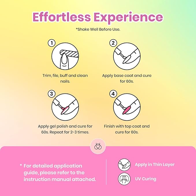 Beetles Gel Nail Polish Set, 36 Colors Neon Rainbow Bright Color Gel Polish Set with Base Coat Glossy Matte & Glitter Top Coat Pink Red Yellow Manicure Vivid Whimsy Gifts for Women