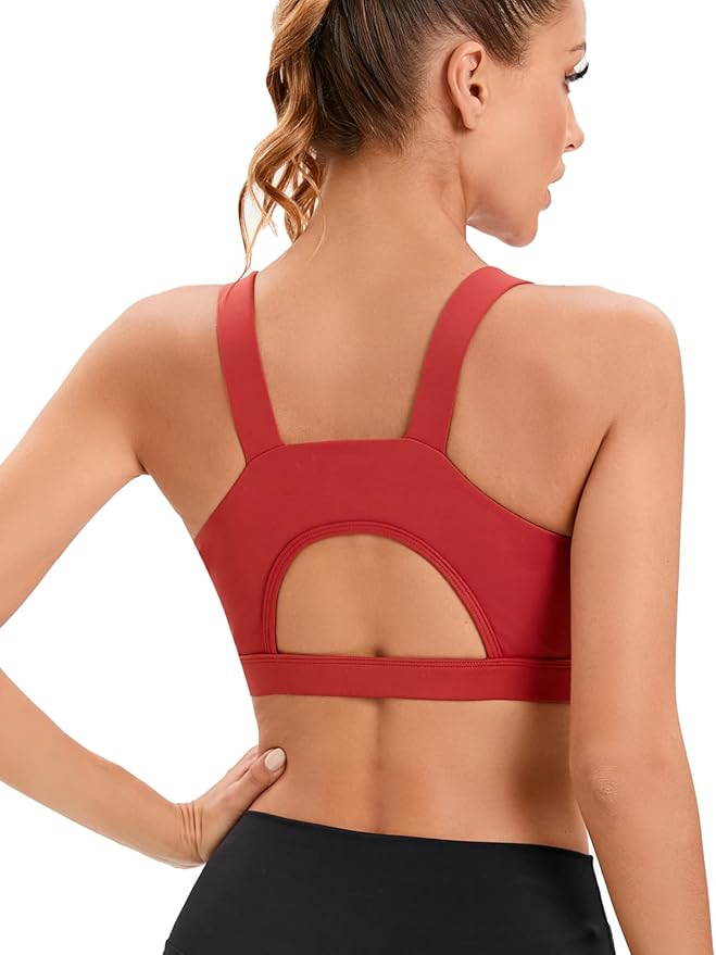 RUNNING GIRL High Impact Sports Bras for Women,Racerback Running Bra Workout Crop Tank Tops Longline Sports Bra Push up