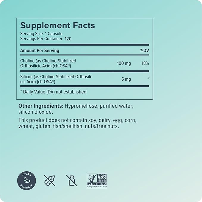 Biosil Collagen Booster Supplement - 120 Liquid Capsules - Patented ch-OSA Activator for Skin, Hair, Nails & Joints - Supports Natural Production - 60-Day Supply