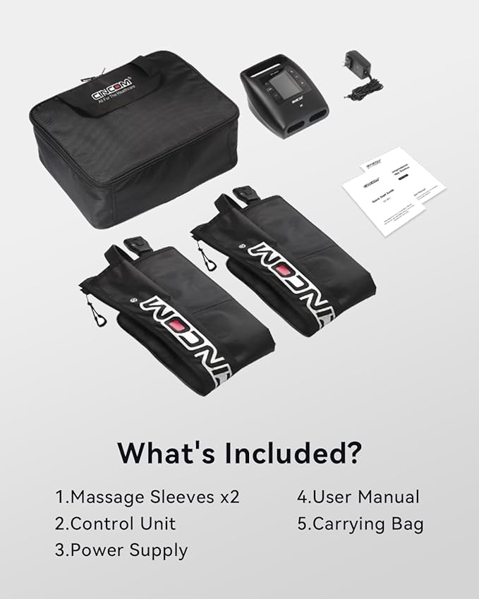 CINCOM Cordless Leg Recovery System with Dynamic Compression Massage Technology - 3 Different Sizes for Everyone(Large)
