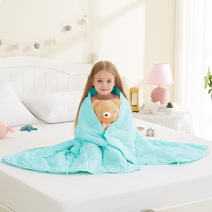 L'AGRATY Weighted Blanket - 36"x48" 5lbs Microfiber Material with Glass Beads Small Blanket for All-Season Summer Fall Winter Soft Thick