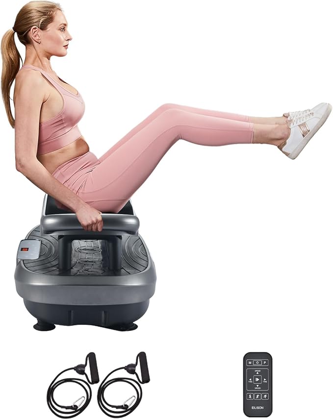EILISON FITABS 3D Vibration Plate Exercise Machine with Seat - Ocsillation, Pulsation + Vibration Platform, Push Up | Vibration Machine for Lymphatic Drainage, Weight Loss, Recovery