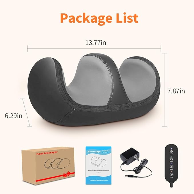 Foot and Calf Massager with Heat, Shiatsu Kneading Foot Massager for Pain Relief, Deep Tissue Massager Machine with Massage Roller, Wired Remote, Gifts for Mom Dad