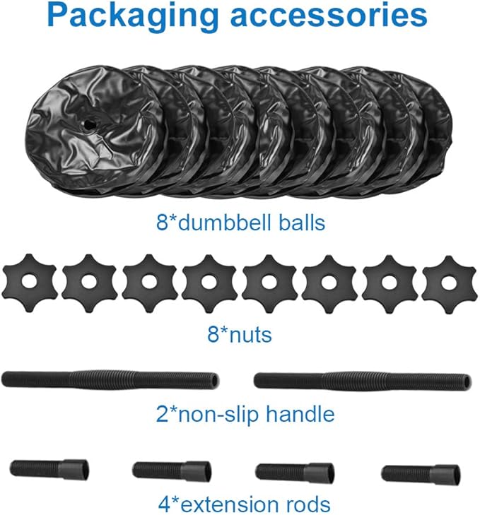 Water Filled Dumbbells Set - Water Filled Weights - Portable Travel Weights - Weights Adjustable Dumbbells - Portable Fitness Equipment - Strength Training - Fitness and Shaping