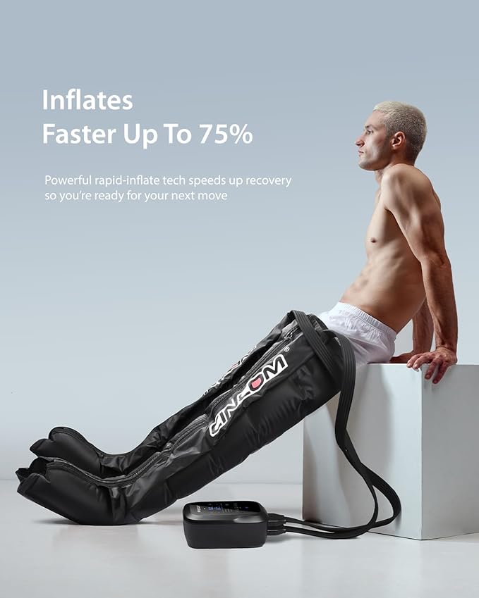 CINCOM Leg Massager Recovery System, Cordless Air Compression Boots for Circulation, Sequential Compression Device for Athletes Legs Feet Massage