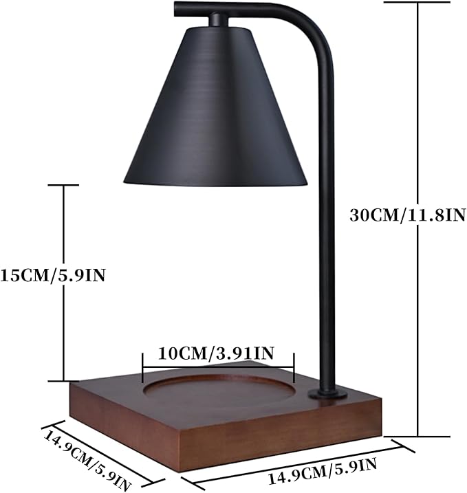 SOKCVSEA Candle Warmer Lamp - Birthday Gifts for Women Mom, Candle Lamp Warmer with Dimmable, House Warming Gifts New Home Decor, Wax Melt Candle Warmer with 2 Bulbs 2-Black
