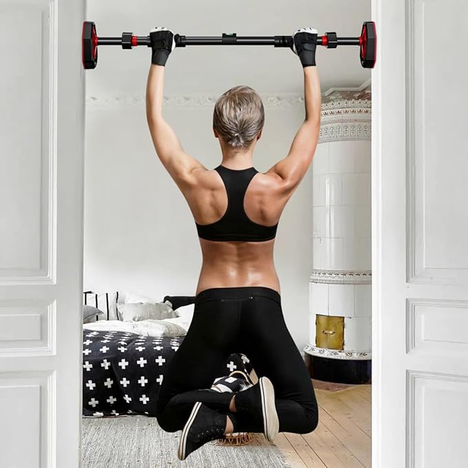 Ciieeo Pull Up Bar Pull Up Bar without Screw Adjustable Width Body Fitness Pullup Bars for Home Fitness Portable Gym Equipment, Non-slip Design, Black, 39. 37 Inch