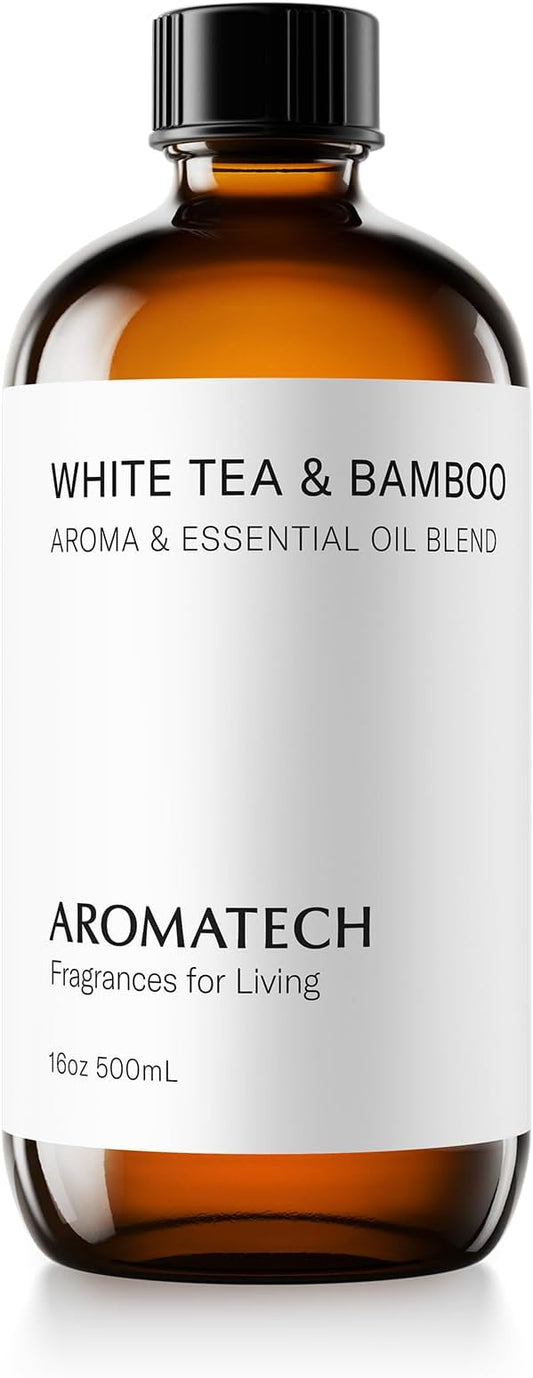 Aromatech White Tea & Bamboo Aroma Essential Oil Blend: Luxury Hotel Inspired Aromatherapy with for Ultrasonic Diffusers & Nebulizers - 16.9 fl oz, 500 mL