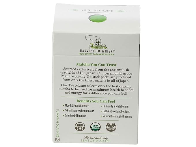 Matcha Green Tea Powder Single Serving Sticks, Dr. Weil's Ceremonial Organic Matcha Powder Singles Packets - Individual Tea Packets (24)