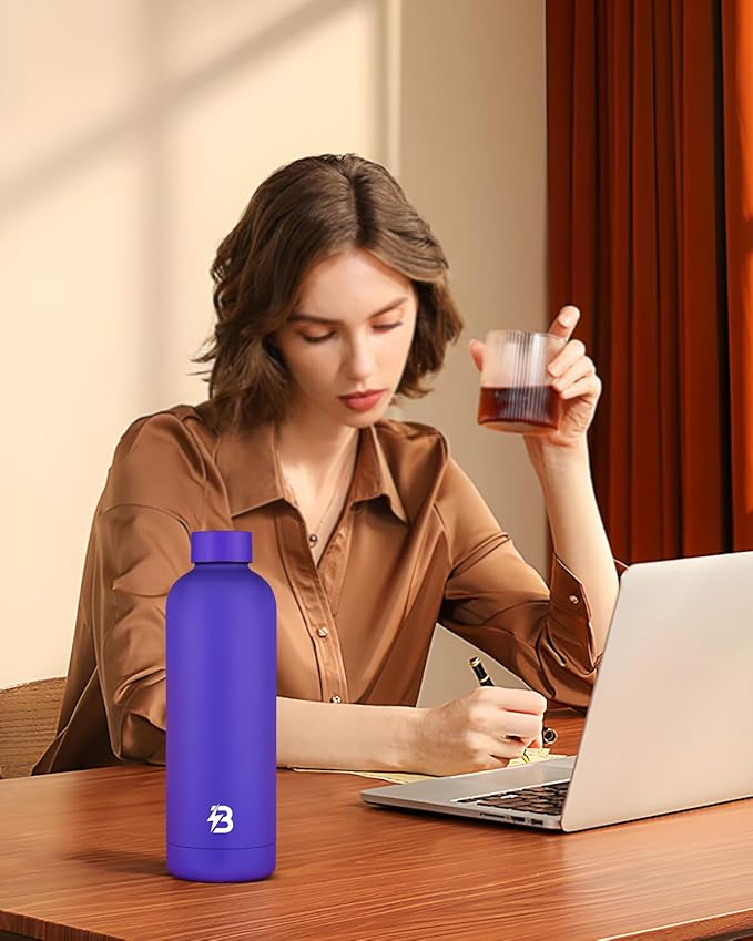 Insulated Water Bottle with Lid, 25 oz Reusable Leak-Proof Metal Stainless Steel Water Bottles for Travel, Sports, Gym, Outdoor (Dark Blue)