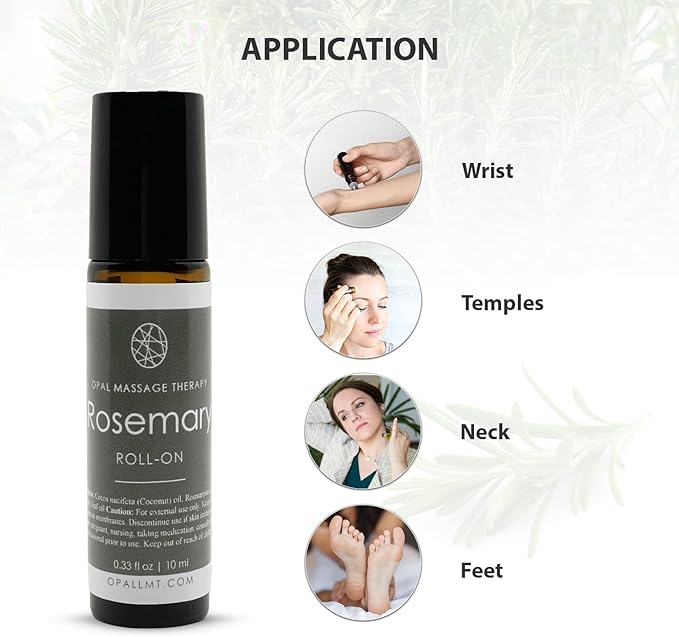 Premium Essential Oil Roll On Opal Massage Therapy (Rosemary)