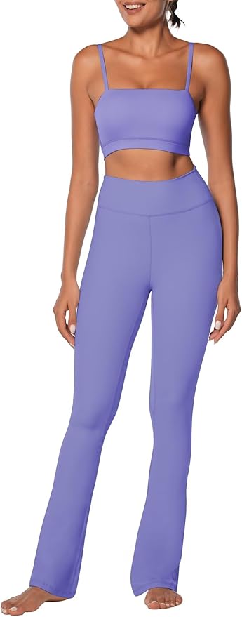 Sunzel High Waist Mini Flared Leggings for Women, Tummy Control Casual Flare Yoga Pants for Yoga Workout Gym