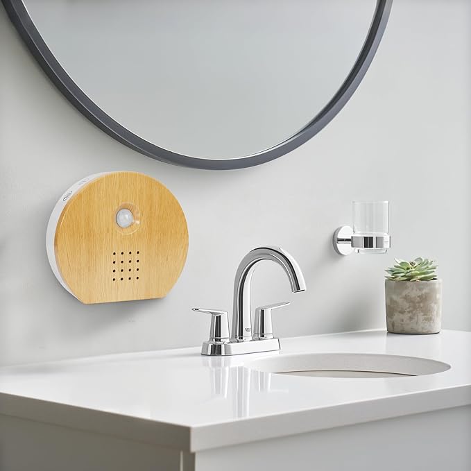 Bird Chirping Sound Box for Bathrooms: Singing Bird Box Motion Sensor for Interiors - Relaxing Nature Birdybox Singing Bird Sounds Device for Hallway Office Living - Yellow
