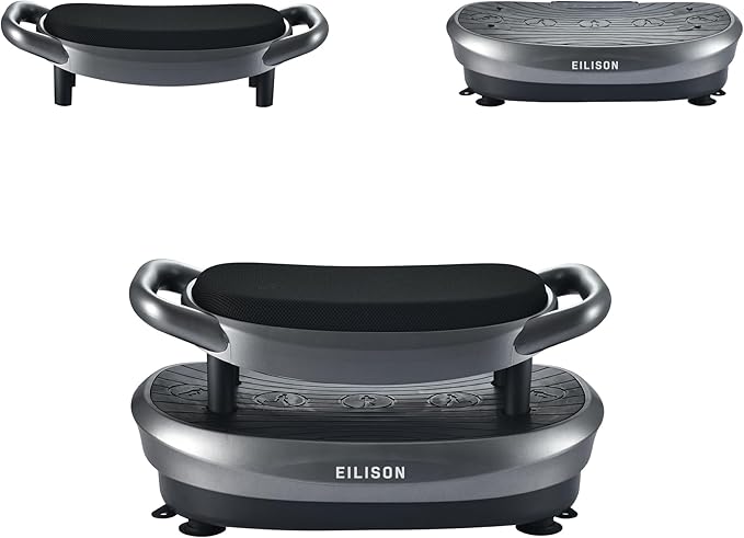 EILISON FITABS 3D Vibration Plate Exercise Machine with Seat - Ocsillation, Pulsation + Vibration Platform, Push Up | Vibration Machine for Lymphatic Drainage, Weight Loss, Recovery